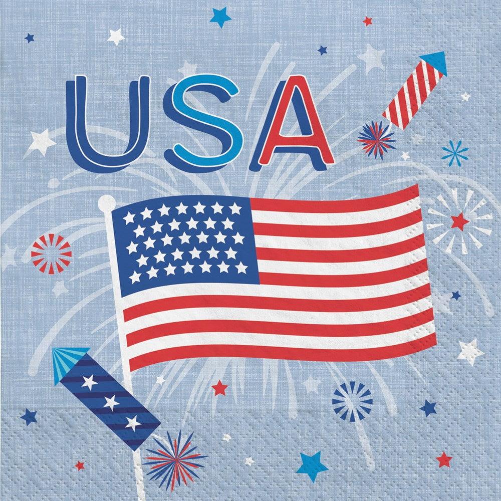 Patriotic Celebration Beverage Napkins - Toy World Inc