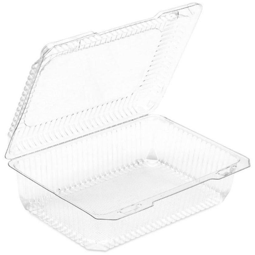 Plastic Hinged Food Container 50pc-bag - Clear - Toy World Inc