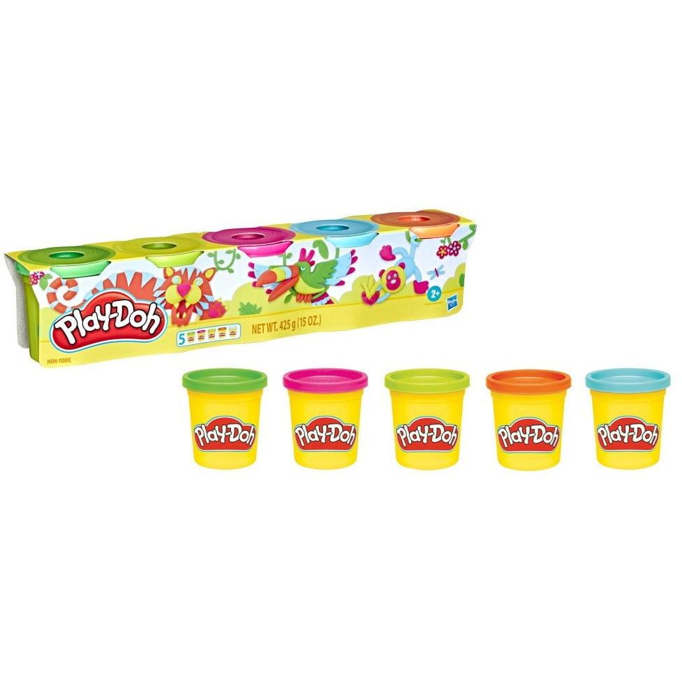 Play Doh 5 Pack of Neon Colors 3 Ounce Cans of Non Toxic Modeling Compound - Toy World Inc