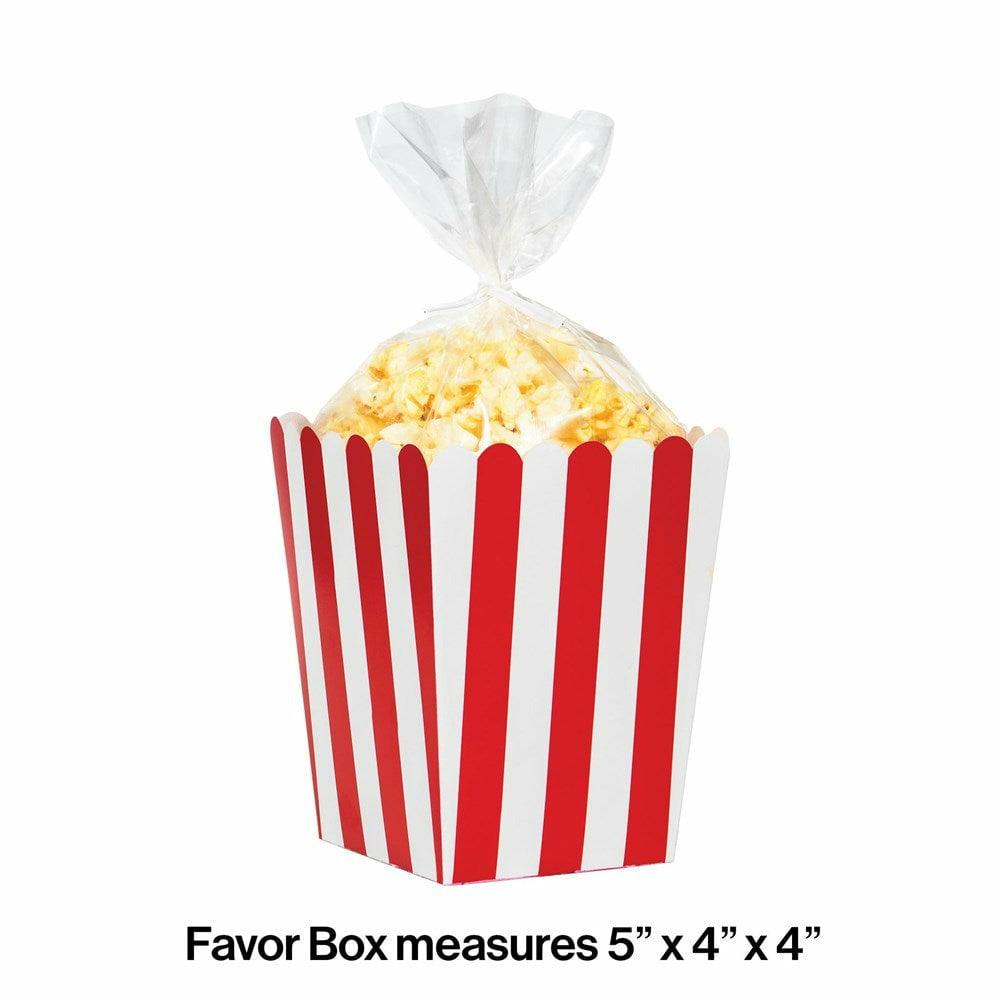 Popcorn Favor Boxes With Cello Bags 8Ct - Toy World Inc