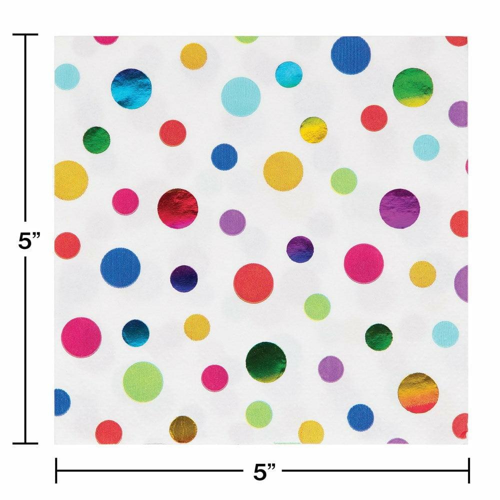 Rainbow Foil Beverage Napkin Rainbow Foil 16Ct - Toy World Inc
