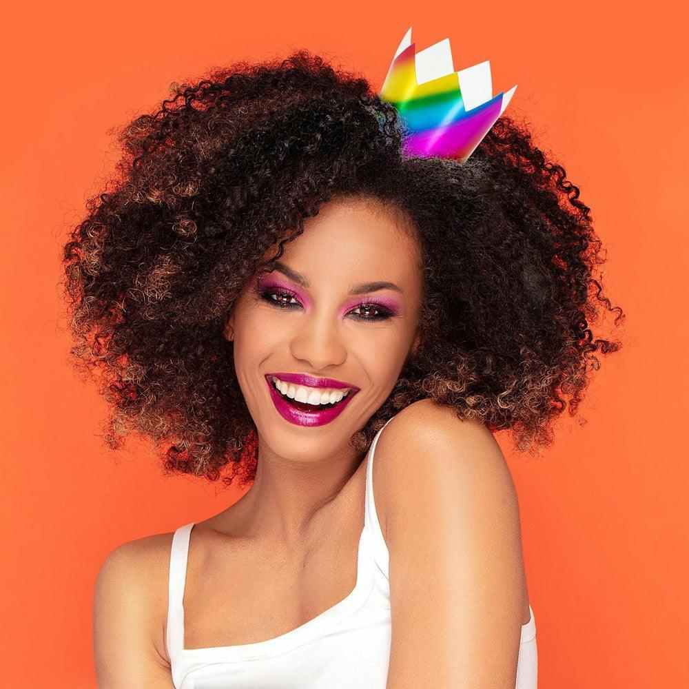 Rainbow Foil Crowns 8Ct - Toy World Inc