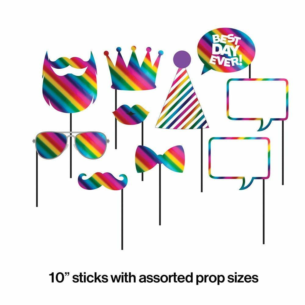 Rainbow Foil Photo Props 10Ct - Toy World Inc