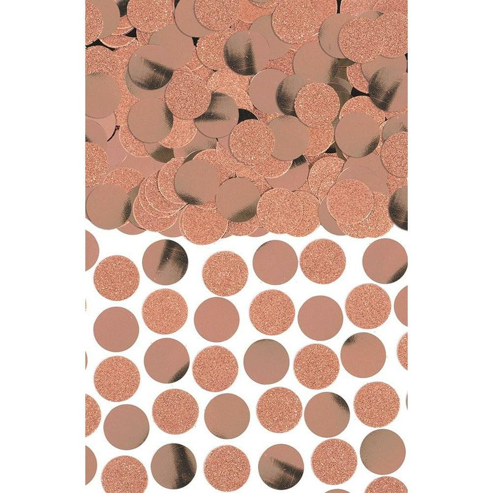 Rose Gold Foil and Glitter Circle Confetti 2.25oz - Toy World Inc