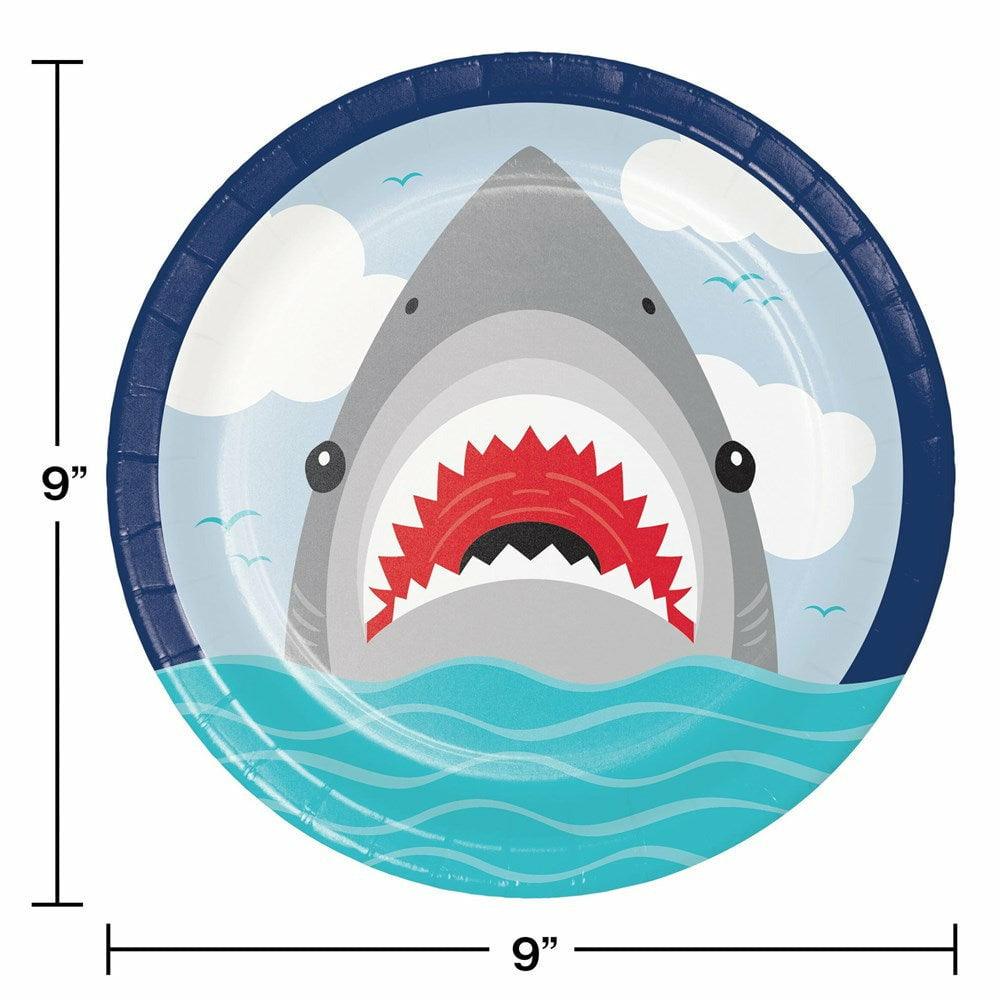 Shark Party Dinner Plate 8Ct - Toy World Inc