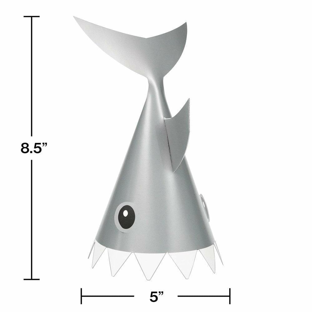 Shark Party Hat Child 8Ct - Toy World Inc