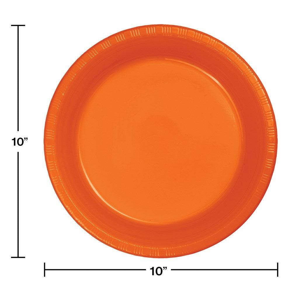 Sunkissed Orange 10in Plastic Plate 20ct - Toy World Inc
