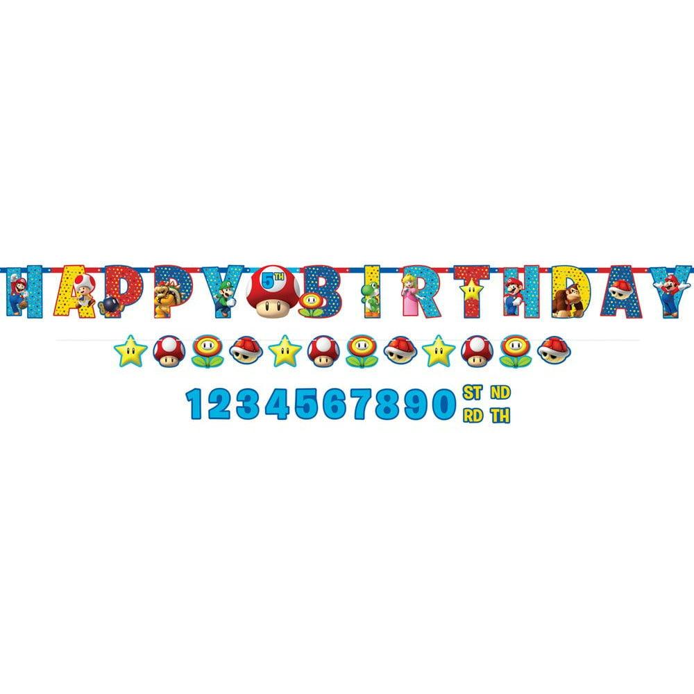 Super Mario Jumbo Letter Banner Kit 2ct - Toy World Inc