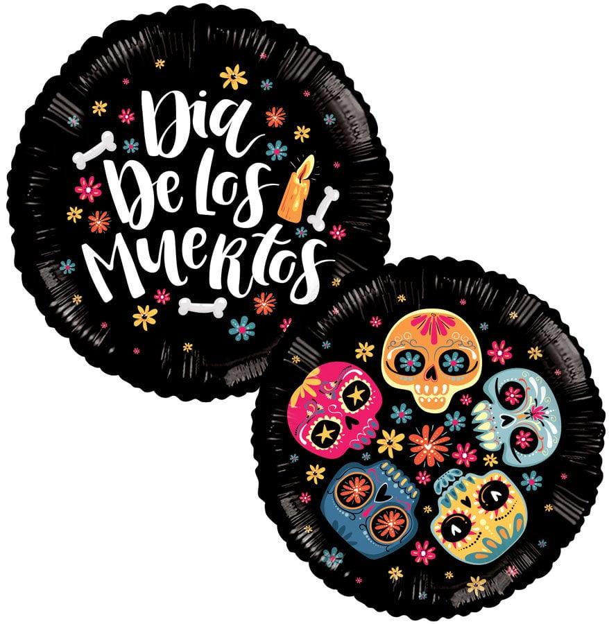 Tuftex Boo-La-La Sugar Skulls Dia De Los Muertos 18in Foil Balloon - Toy World Inc