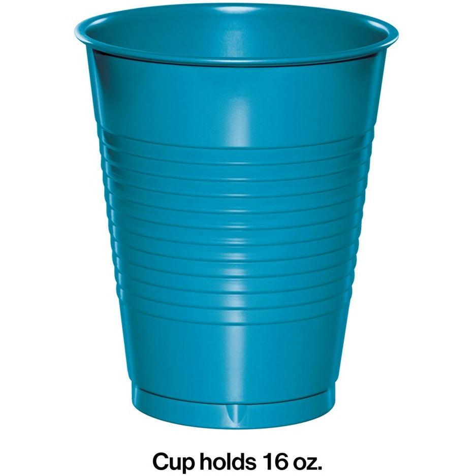 Turquoise 16oz Plastic Cup 20ct - Toy World Inc