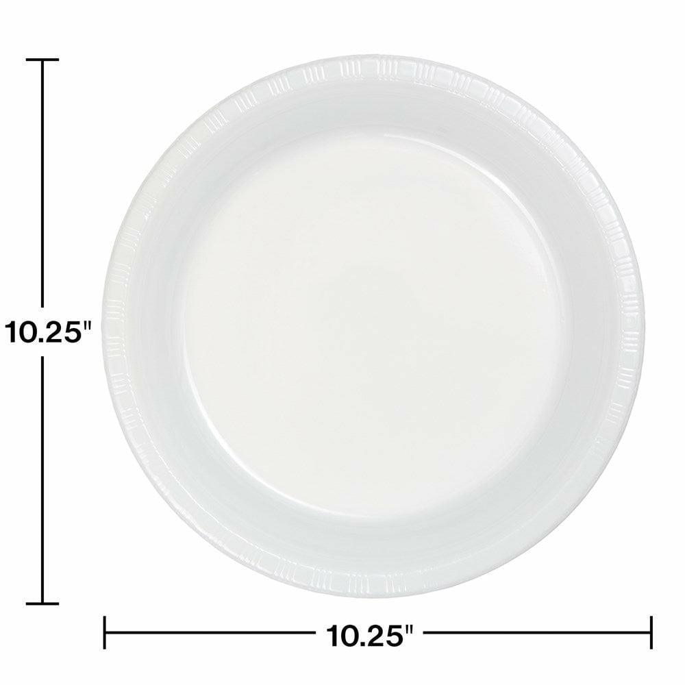 White 10in Plastic Plate 20ct - Toy World Inc