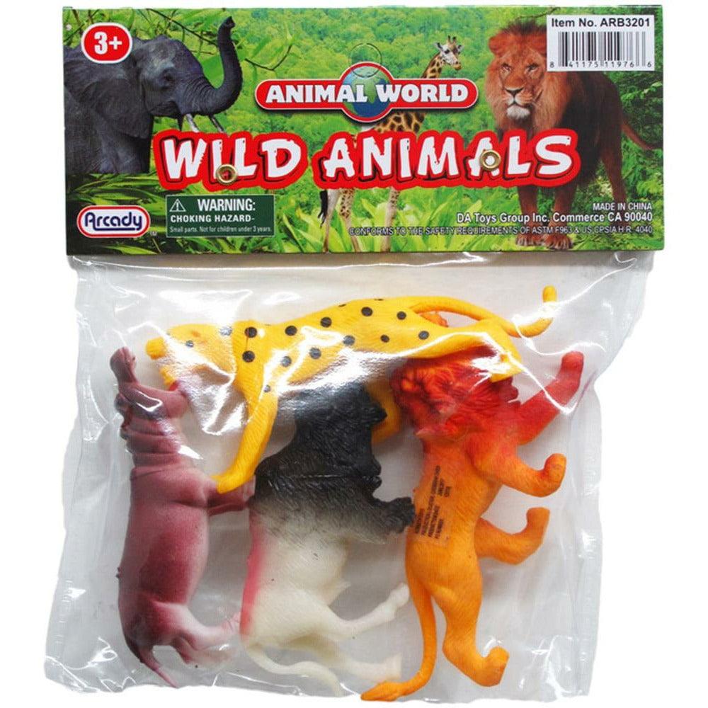Wild Animals 3-4in 4pcs - Toy World Inc