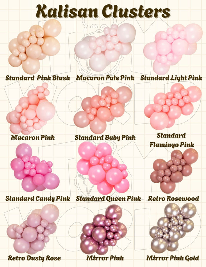 KALISAN Latex Balloon Clusters- Chart