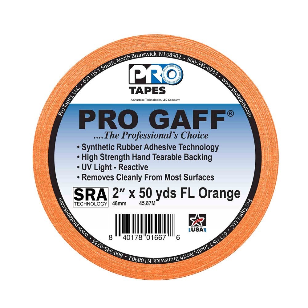 Pro Tapes Gaff 2x50yds FL Orange Cloth Tape