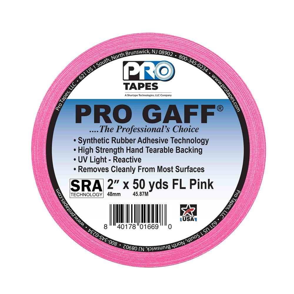 Pro Tapes Gaff 2x50yds FL Pink Cloth Tape