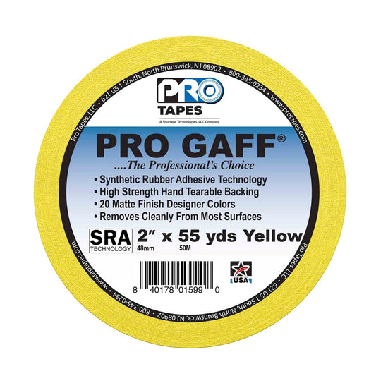 Pro Tapes Gaff 2x55yds Yellow Cloth Tape