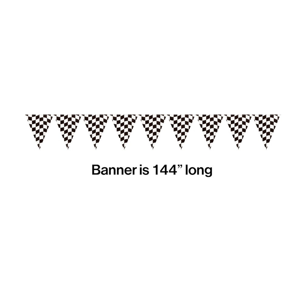 Black & White Check Flag Banner Black & White Check 1ct