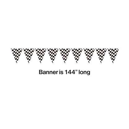 Black & White Check Flag Banner Black & White Check 1ct