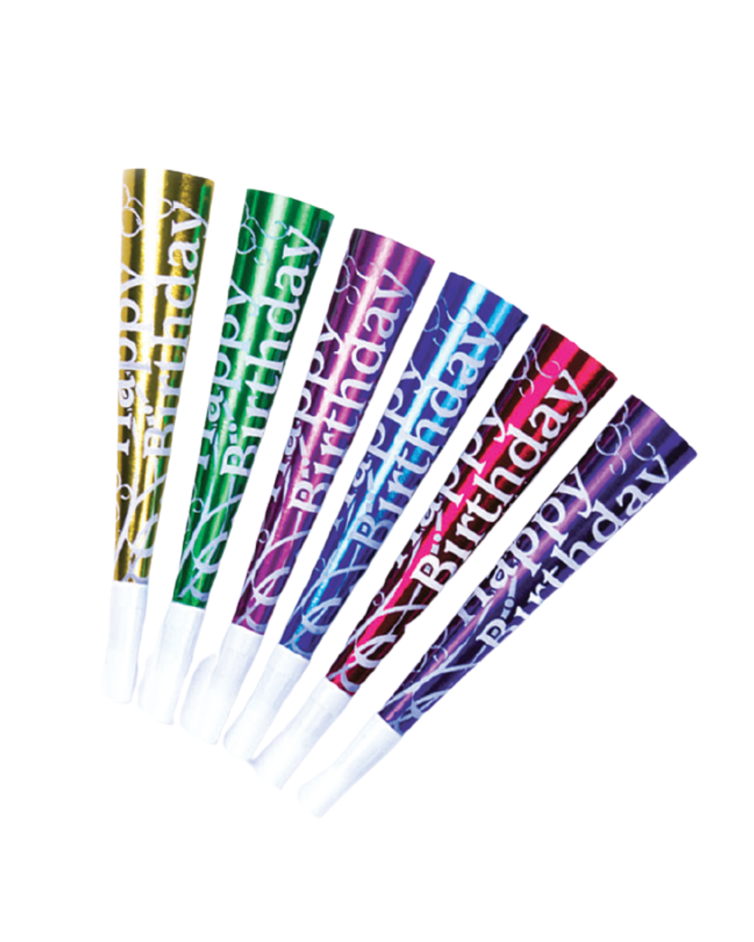 9 inch Foil Happy Birthday Horn 12ct