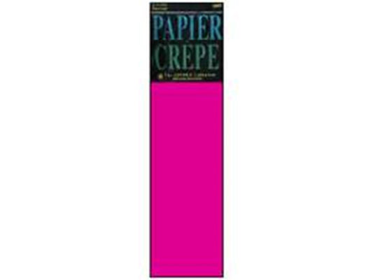 Bright bombay pink crepe paper sheet with textured, crinkled surface in tall rectangular shape.