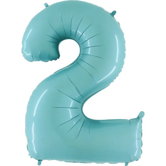 Grabo Pastel Blue Jumbo Number Foil Balloon 40in - 2