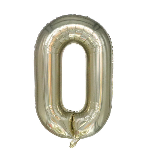 House of Balloons Golden Number 0 28 inch Foil Balloon 1ct