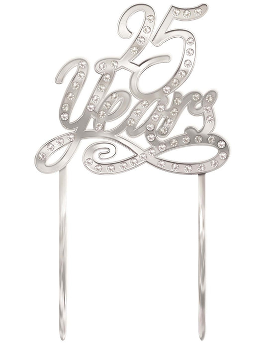 Cake Topper 25 Años Plata