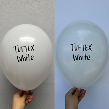 Globos de látex blanco Tuftex de 11 pulgadas, 100 unidades