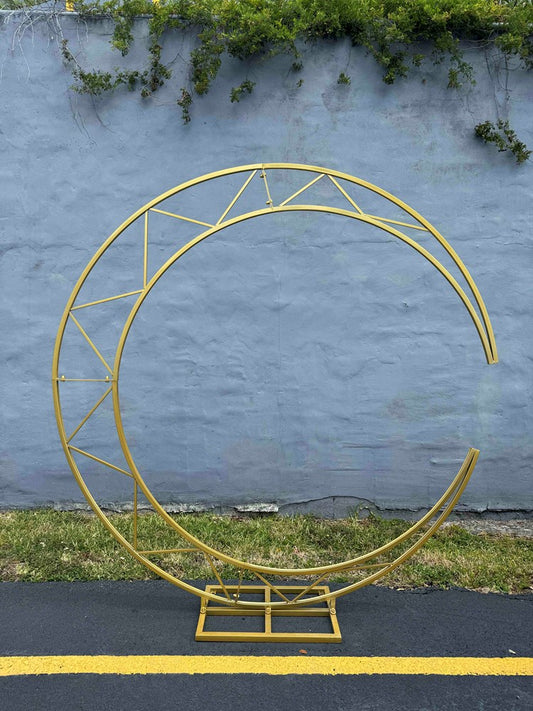 Champagne Gold 78 inch Metal Moon Arch Frame