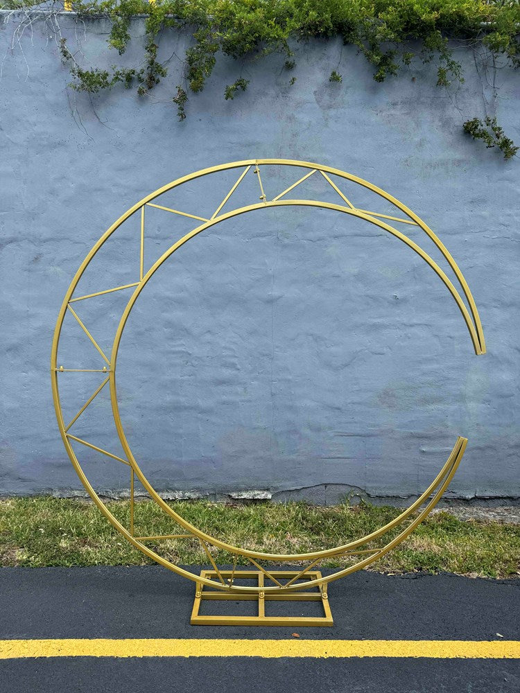 Champagne Gold 78 inch Metal Moon Arch Frame