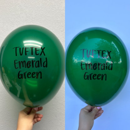 Tuftex Crystal Emerald Green 11 inch Latex Balloons 100ct