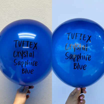 Globos de látex azul zafiro de cristal Tuftex de 11 pulgadas, 100 unidades