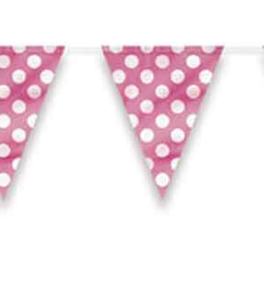 Hot Pink Dots Flag Banner 12ft