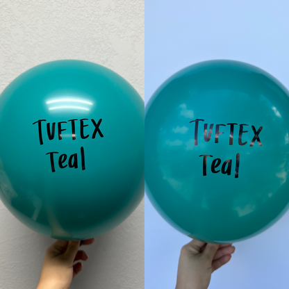 Globos de látex verde azulado Tuftex de 11 pulgadas, 100 unidades