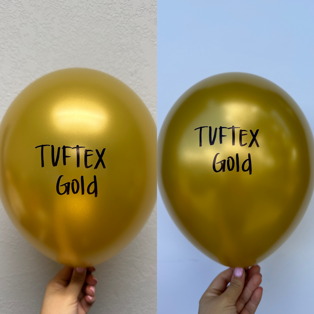 Globos de látex dorados metálicos Tuftex de 11 pulgadas, 100 ct