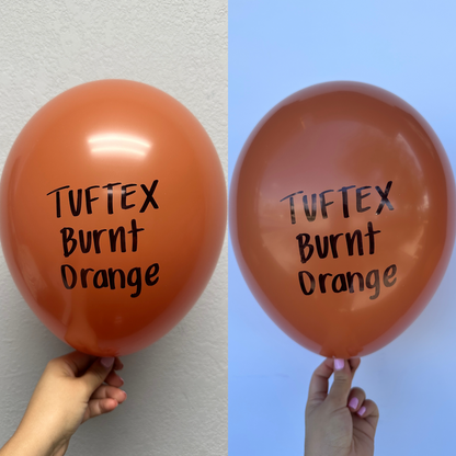 Globos de látex naranja quemado Tuftex de 11 pulgadas, 100 unidades