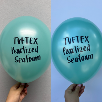 Globos de látex de espuma de mar perlado Tuftex de 11 pulgadas, 100 unidades