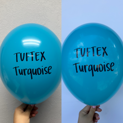 Globos de látex turquesa Tuftex de 11 pulgadas, 100 unidades