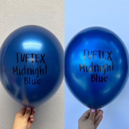 Globos de látex azul medianoche perlado Tuftex de 11 pulgadas, 100 unidades