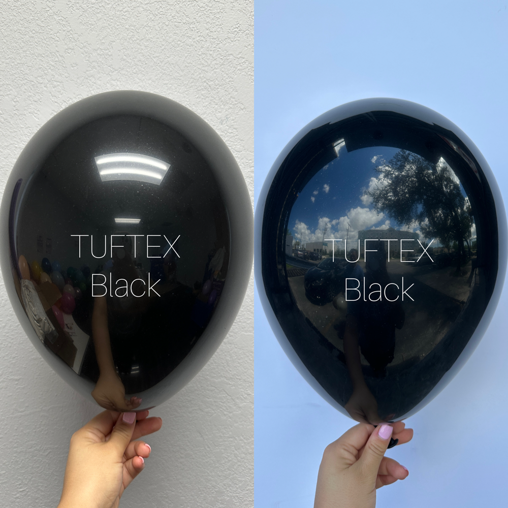 Globos de látex negro Tuftex de 11 pulgadas, 100 unidades