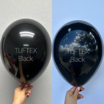 Globos de látex negro Tuftex de 11 pulgadas, 100 unidades