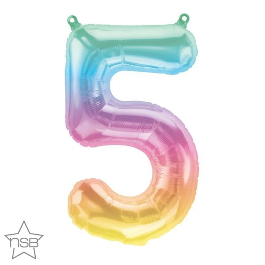 Ombre 16in Foil Balloon Number 5