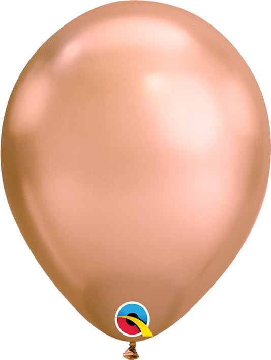 Globo de látex de oro rosa cromado Qualatex de 11 pulgadas, 100 quilates