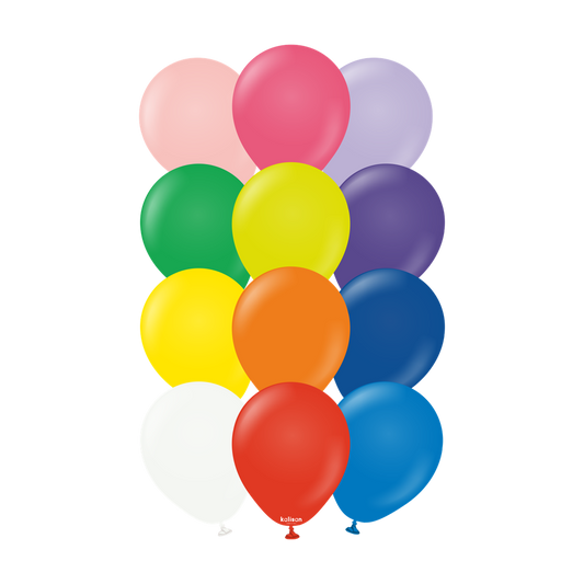 5 inch Kalisan Standard Mix Latex Balloons 100ct