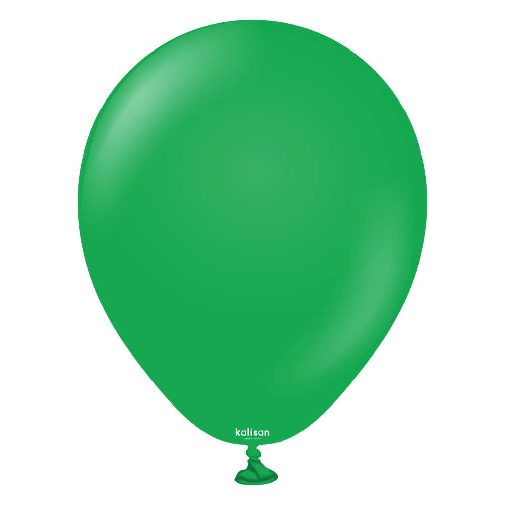 5 inch Kalisan Standard Green Latex Balloons 100ct