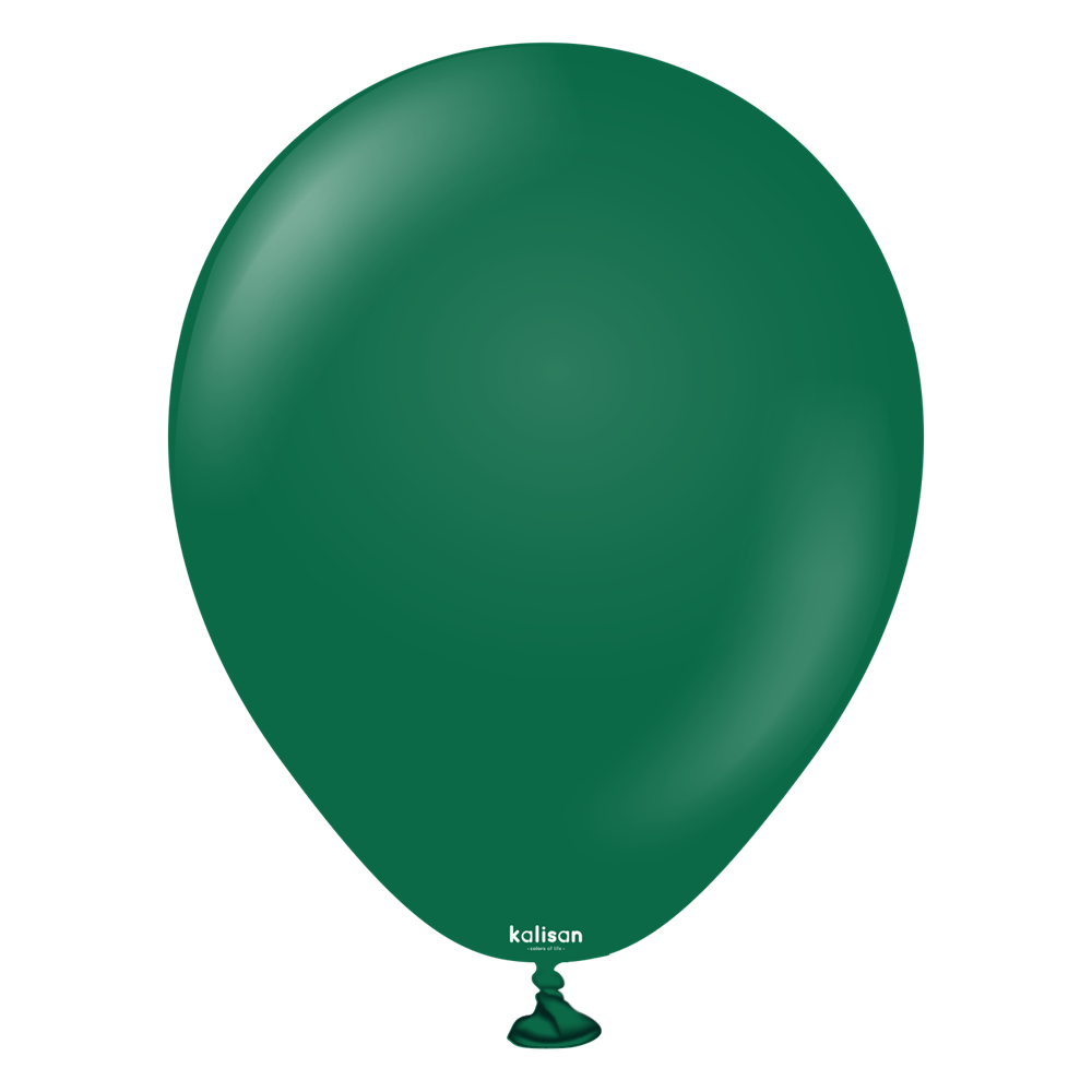 5 inch Kalisan Standard Dark Green Latex Balloons 100ct