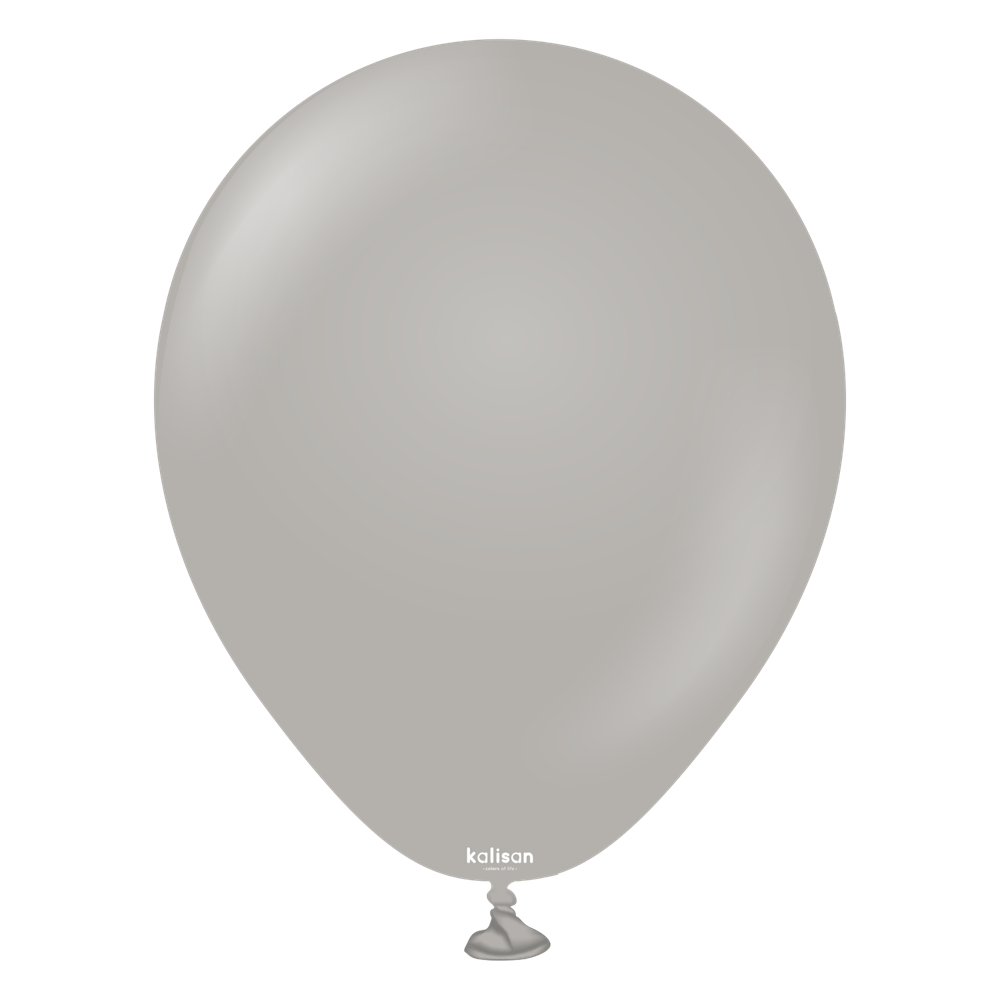 5 inch Kalisan Standard Grey Latex Balloons 100ct