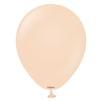 Pale blush pink 5-inch round latex balloon with a matte finish and tied end.