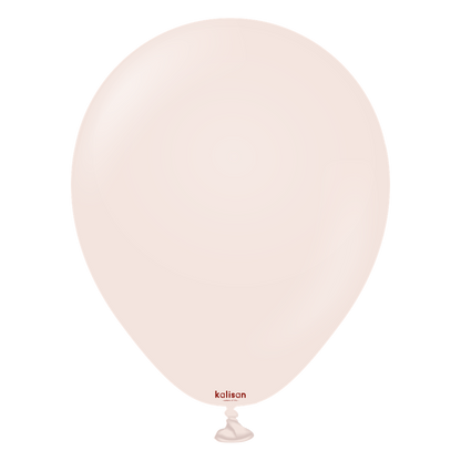 Soft pink latex balloon in a standard 5-inch size with a smooth, round shape and tied end.