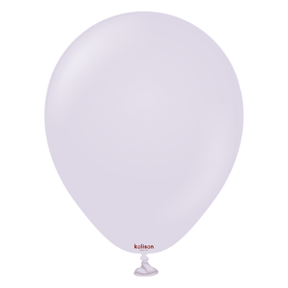 Light purple 5-inch round latex balloon with a small tied end and subtle shine.